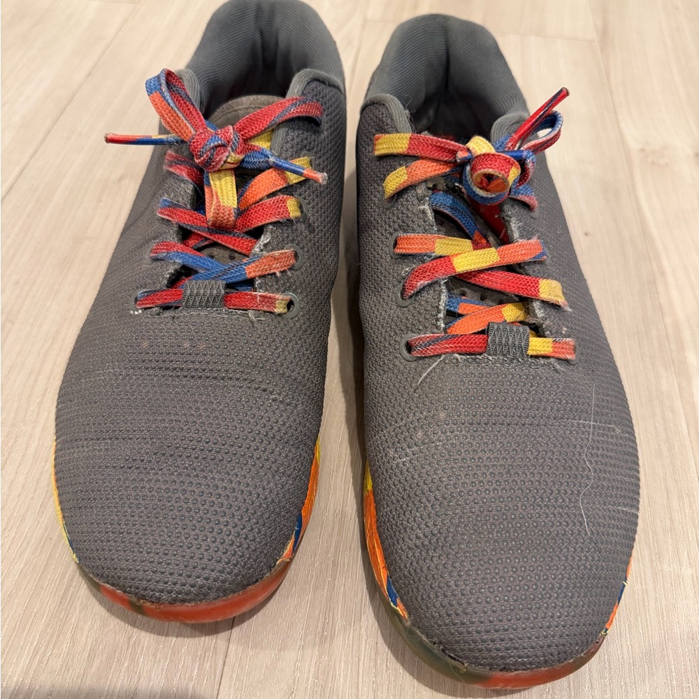 No Bull Gray Sneakers with Multicolor Laces